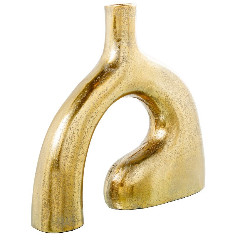 Jarrón Aluminio 31cm Oro Rugoso 34x8x31cm - Image 2