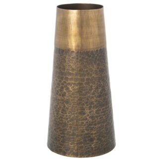 Jarrón Aluminio Acabado Latón Envejecido Mate Ø19x39cm