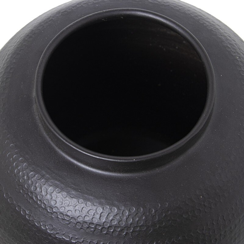 Jarrón Aluminio Tallado Negro Ø25x23cm - Image 2