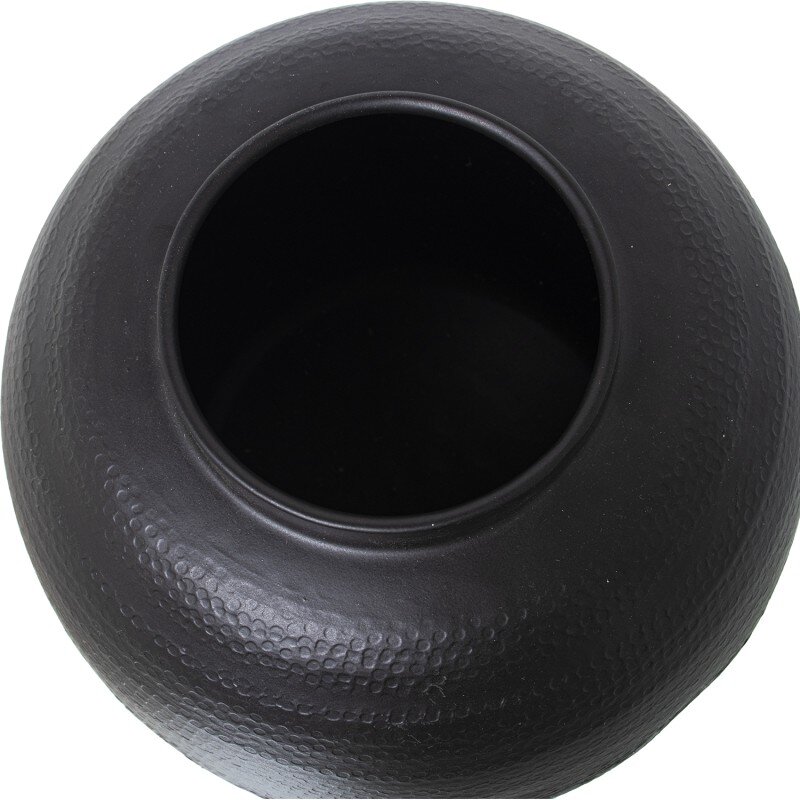 Jarrón Aluminio Tallado Negro Ø25x23cm - Image 3