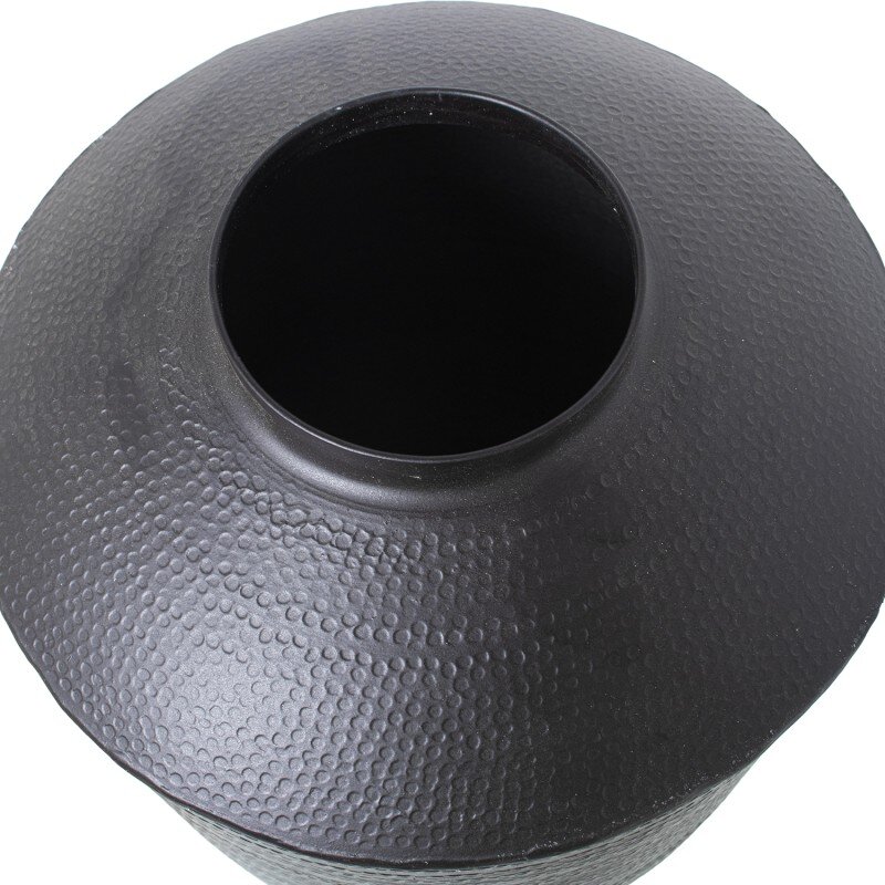 Jarrón Aluminio Tallado Negro Ø28x40cm - Image 2