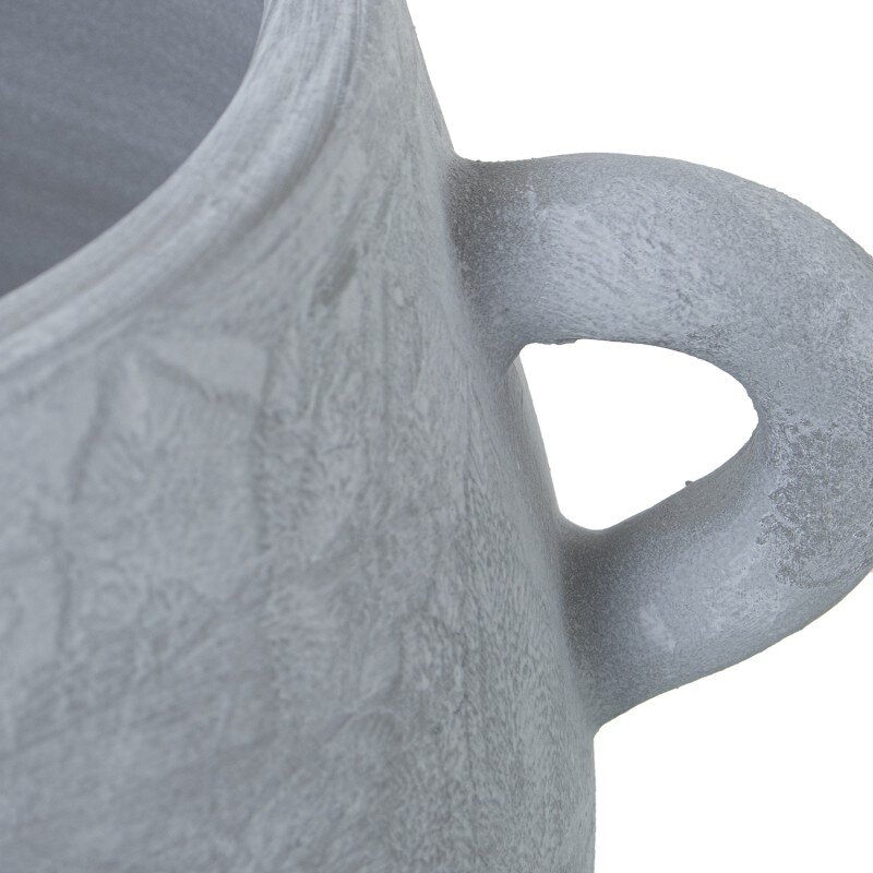 Jarrón C/asas Cerámica Gris Esponja 25x30x19cm Boca:ø17,5cm - Image 3