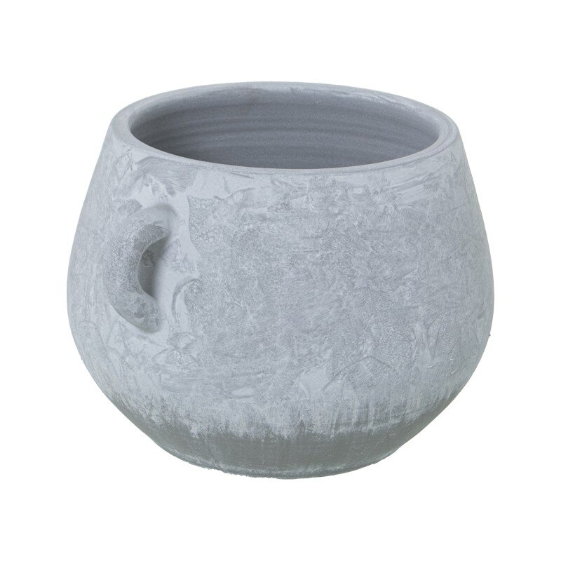 Jarrón C/asas Cerámica Gris Esponja 25x30x19cm Boca:ø17,5cm - Image 4