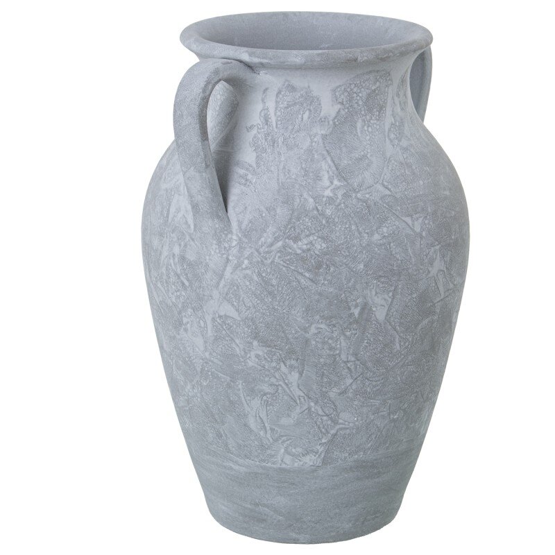 Jarrón C/asas Cerámica Gris Esponja 26x22x32cm Boca:ø12cm - Image 4