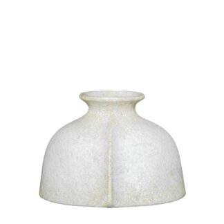 Jarrón Ceramica 20cm Blanco Rústico 28x23x20cm