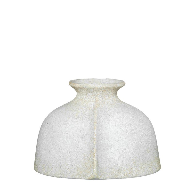 Jarrón Ceramica 20cm Blanco Rústico 28x23x20cm