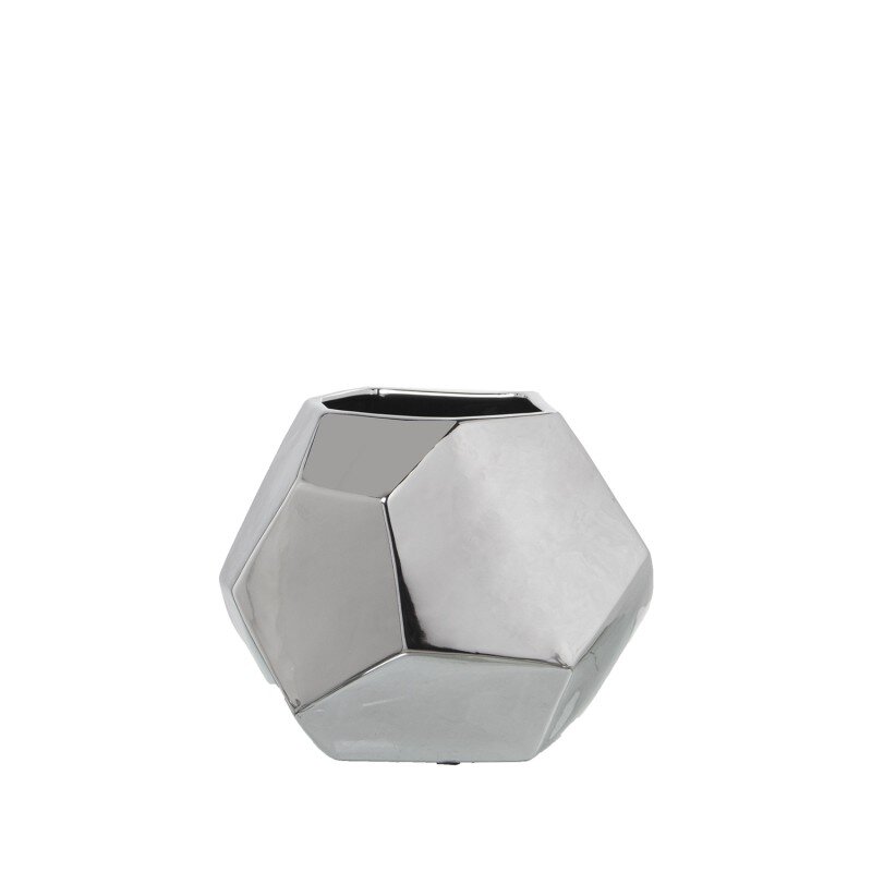 Jarrón Cerámica 22cm Plateado 26x26x22cm