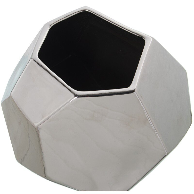 Jarrón Cerámica 22cm Plateado 26x26x22cm - Image 3