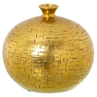 Jarrón Cerámica Ø26cm Dorado Ø26x24cm