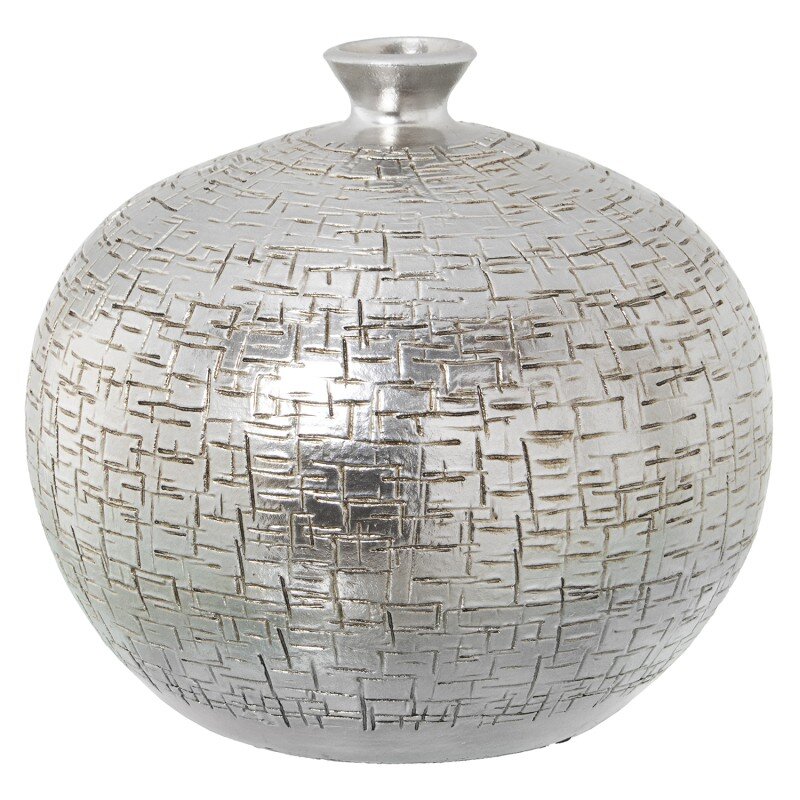 Jarrón Cerámica Ø26cm Plateado Ø26x24cm