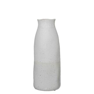 Jarrón Cerámica 40cm Blanco/crema Arena Ø16x40cm