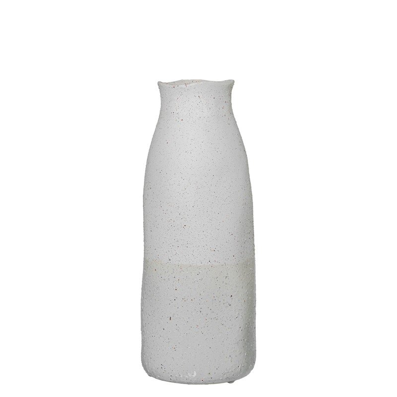 Jarrón Cerámica 40cm Blanco/crema Arena Ø16x40cm