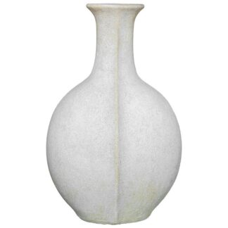 Jarrón Cerámica 46cm Blanco Rústico 29x23x46cm