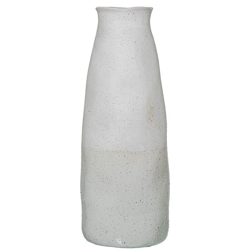 Jarrón Cerámica 50cm Blanco/crema Arena Ø19x50cm