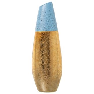 Jarrón Cerámica Dorado/azul 17x11x49cm