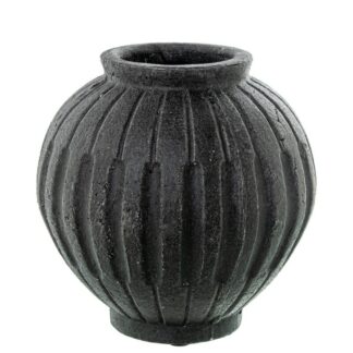 Jarrón Ceramica Negra Ø21x20cm