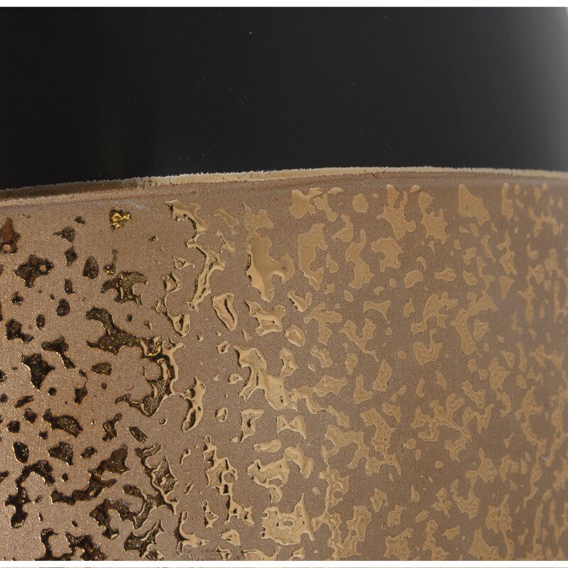 Jarrón Cerámica Negro/oro Ø16x20cm - Image 3