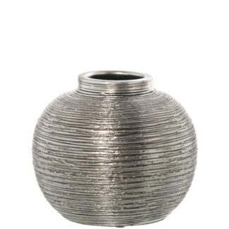 Jarrón Cerámica Plata Ø25cm Ø25x22cm
