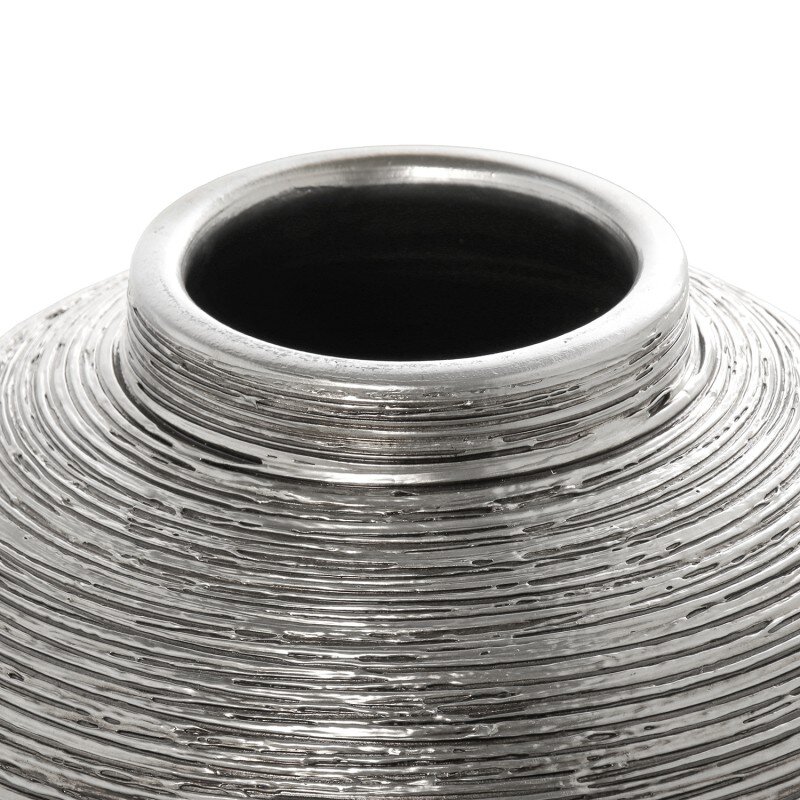 Jarrón Cerámica Plata Ø25cm Ø25x22cm - Image 2
