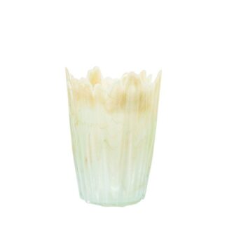 Jarrón Cristal 20cm Crema Ø14x20cm Base:ø9cm