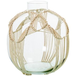 Jarrón Cristal 23cm C/cuerda Ø23x23cm
