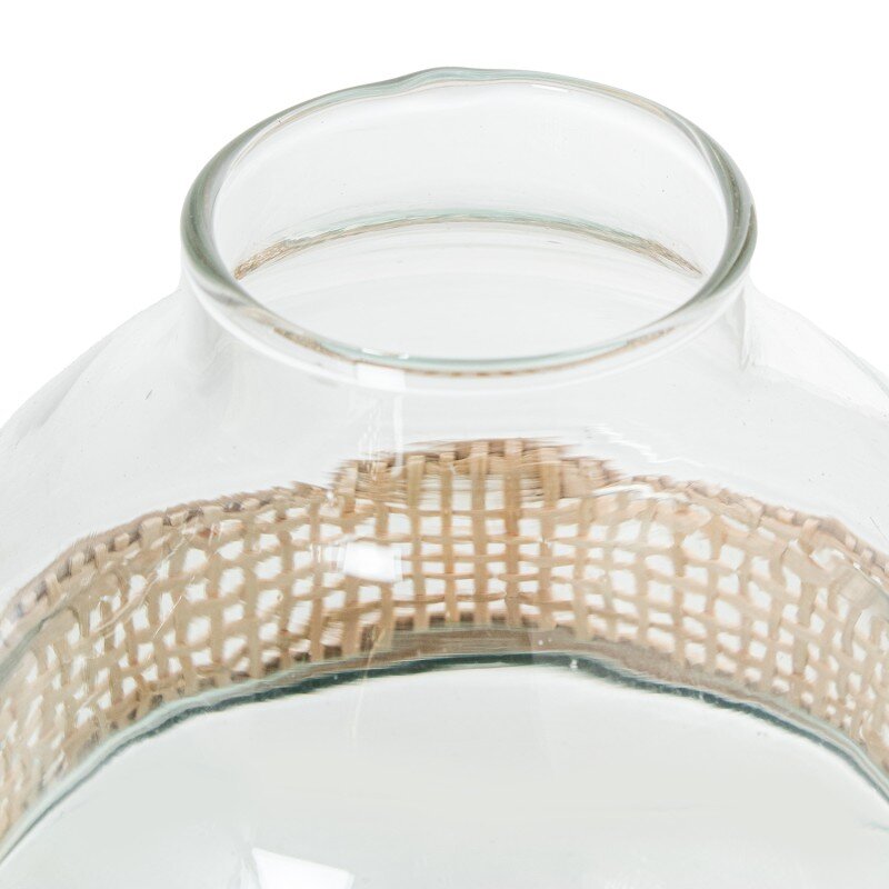 Jarrón Cristal C/mimbre Ø13x16cm - Image 2
