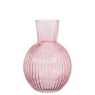 Jarrón Cristal Rosa Ø19x29cm,boca:ø10cm,base:ø10c