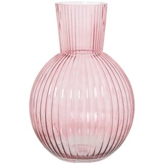 Jarrón Cristal Rosa Ø24x36cm,boca:ø12cm-base:ø12c