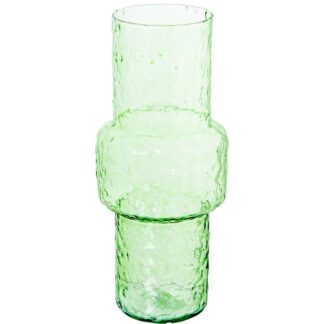 Jarrón Cristal Verde Ø14x33cm