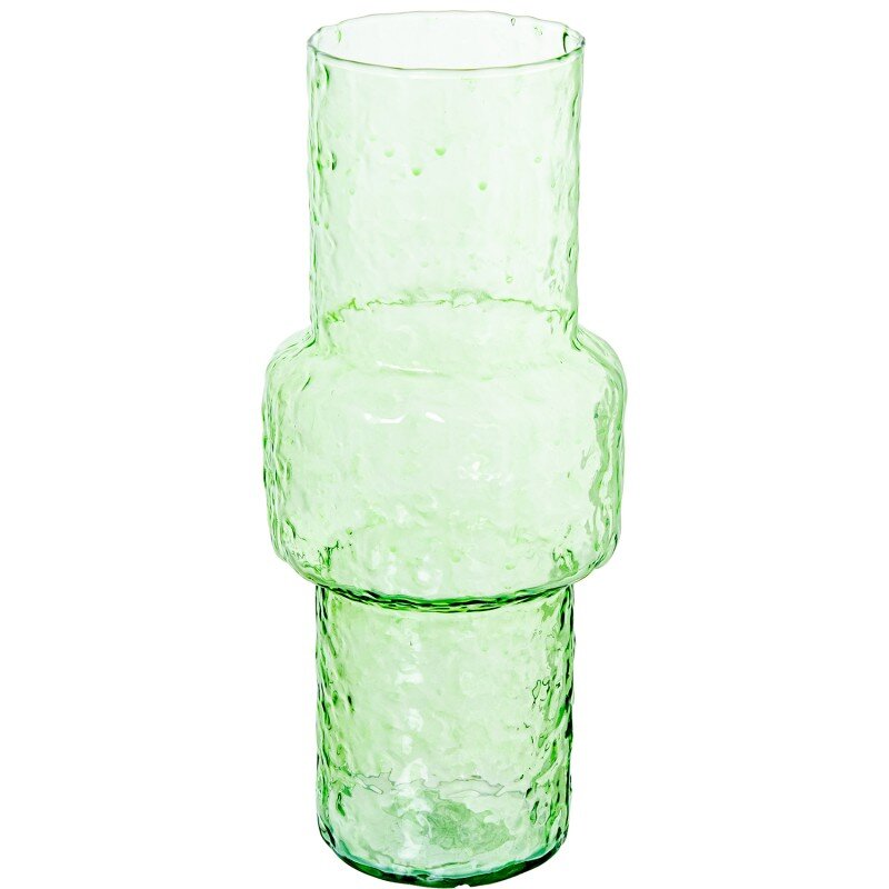 Jarrón Cristal Verde Ø14x33cm