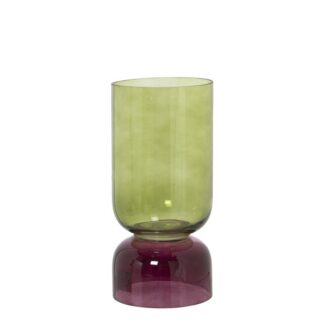 Jarrón Cristal Verde/violeta Ø12x25cm