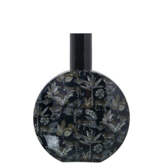 Jarrón Metal Esmaltado Leopardos 22x10x30cm