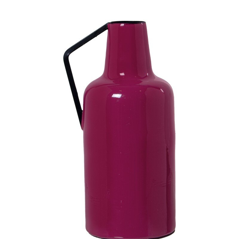 Jarrón Metal Esmaltado Rosa 14x10x24cm