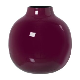 Jarrón Metal Esmaltado Rosa Oscuro Ø21x21cm