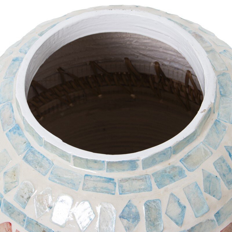 Jarrón Nácar/ratán Ø22x44cm Boca:ø12,5cm - Image 2