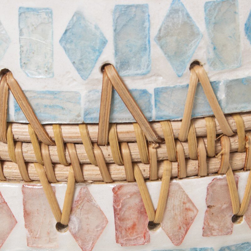 Jarrón Nácar/ratán Ø22x44cm Boca:ø12,5cm - Image 4