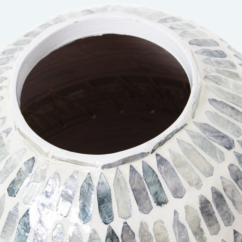 Jarrón Nácar/ratán Ø24x36cm Boca Ø10cm - Image 2