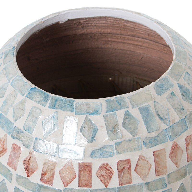 Jarrón Nácar/ratán Ø25x27cm Boca:ø11cm - Image 2
