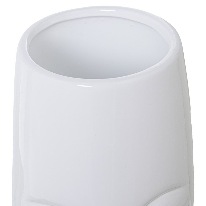 Jarrón Rostro Ceramica Blanco Brillo Ø15x50cm - Image 2