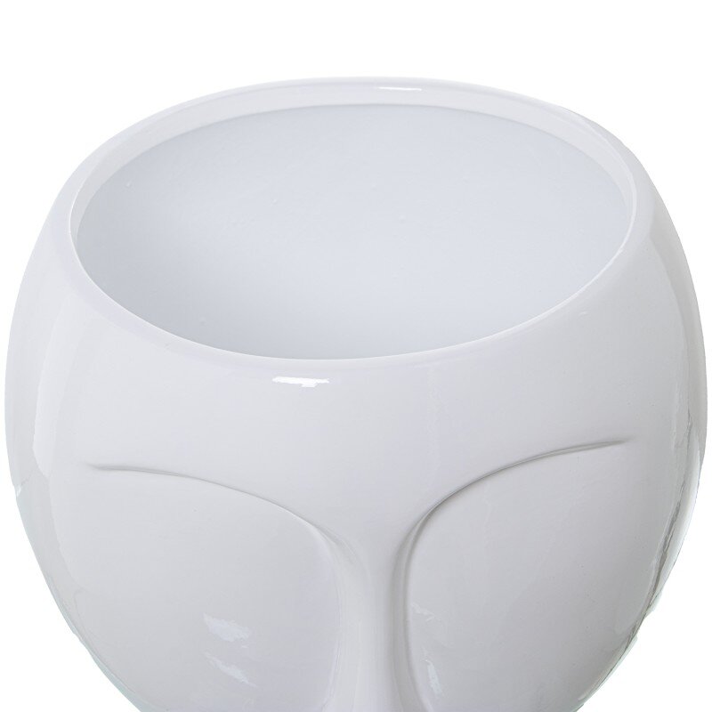 Jarrón Rostro Cerámica Blanco Brillo Ø27x37cm - Image 2