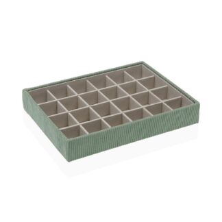 JOYERO DE PANA VERDE CON 20 COMPARTIMENTOS