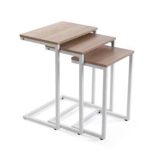 JUEGO 3 MESAS INDUSTRIAL WHITE