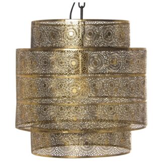 Lámpara De Techo Metal Dorada, 1xe27, Max.60w Ø39x39cm, Cable:95cm