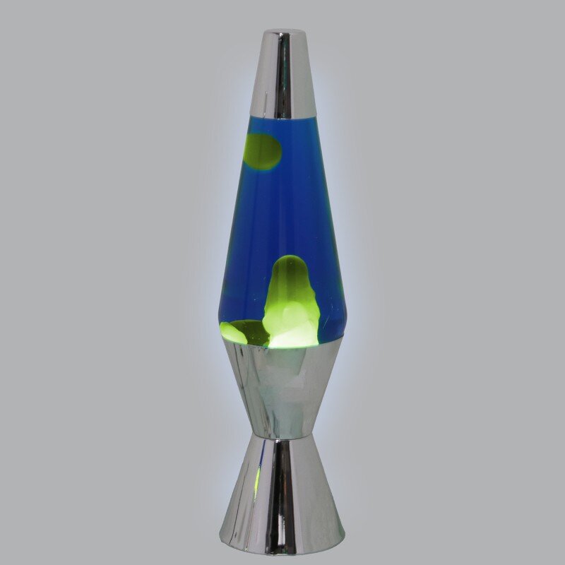 Lámpara Lava Metal Brillo Líquido Amarillo/azul +bombilla Re Ø9x37cm Cable Negro:150cm - Image 2