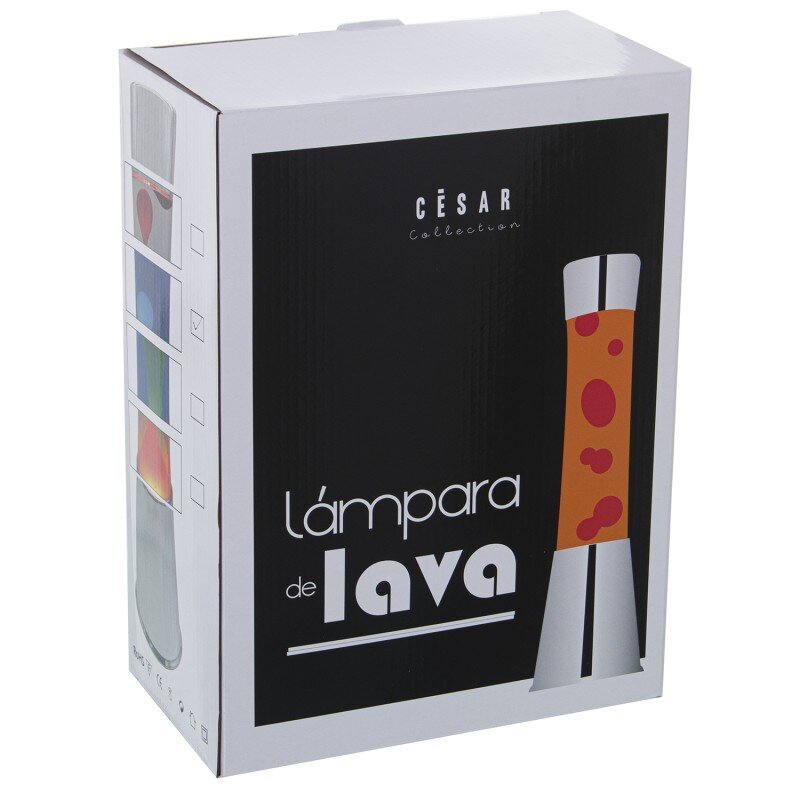 Lámpara Lava Metal Brillo Líquido Transp./rojo +bombilla Rep Ø11x39cm Cable Negro:150cm - Image 3
