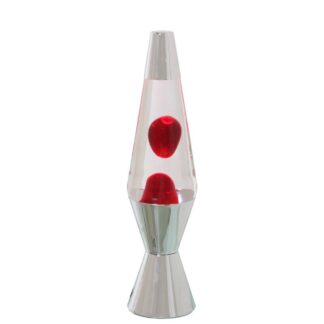 Lámpara Lava Metal Brillo Líquido Transp./rojo +bombilla Rep Ø9x37cm Cable Negro:150cm