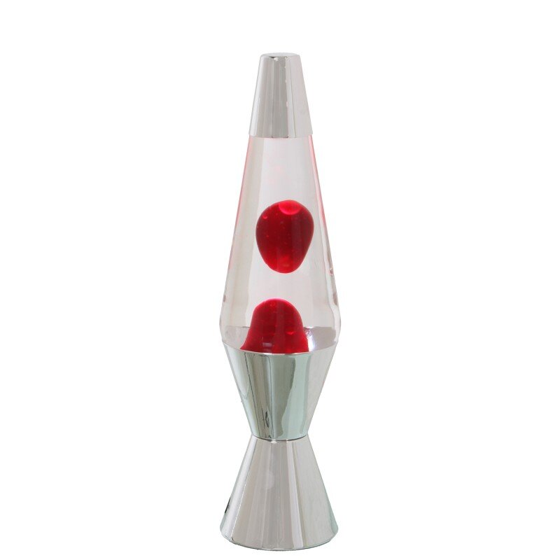 Lámpara Lava Metal Brillo Líquido Transp./rojo +bombilla Rep Ø9x37cm Cable Negro:150cm