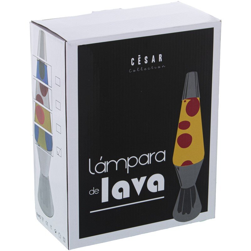Lámpara Lava Metal Brillo Líquido Transp./rojo +bombilla Rep Ø9x37cm Cable Negro:150cm - Image 4