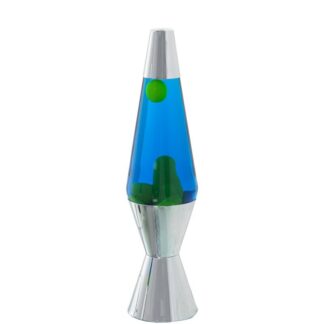 Lámpara Lava Metal Brillo Líquido Verde/azul +bombilla Repue Ø9x37cm Cable Negro:150cm