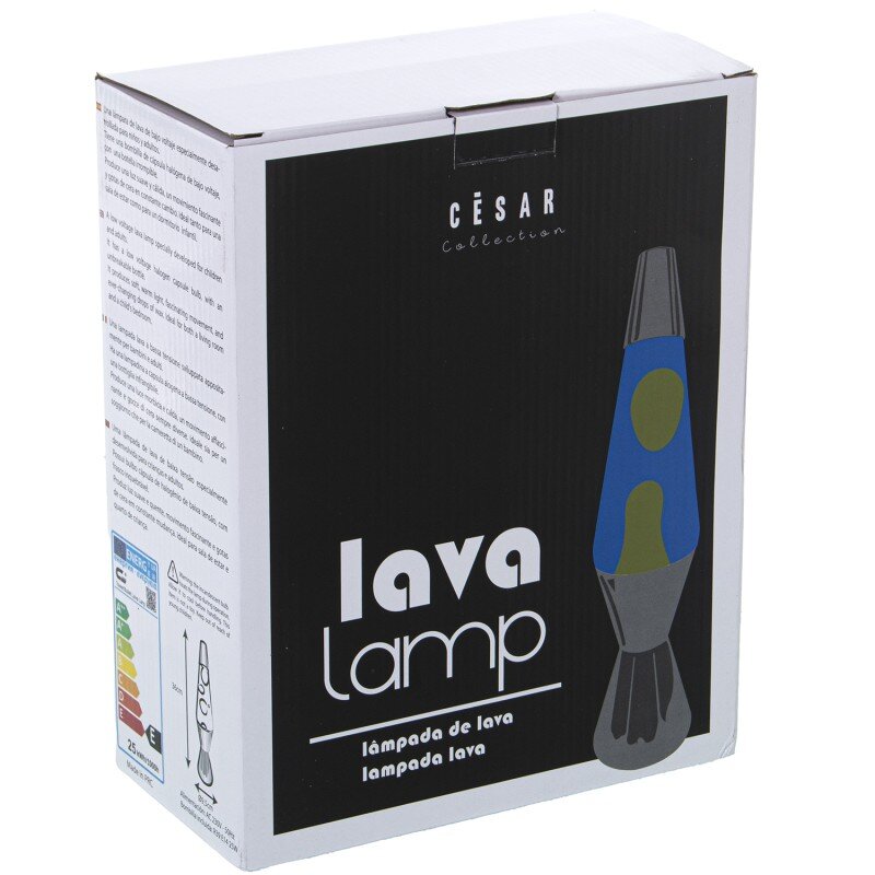 Lámpara Lava Metal Brillo Líquido Verde/azul +bombilla Repue Ø9x37cm Cable Negro:150cm - Image 3